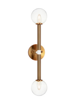 Stellar Two Light Wall Sconce in Aged Gold Brass (423|W75322AGCL)