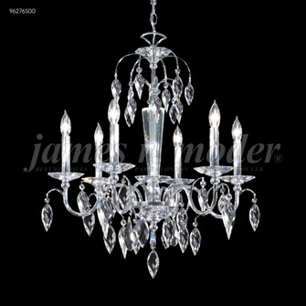 Sculptured Crystal Leaf Six Light Chandelier in Silver (64|96276S00)