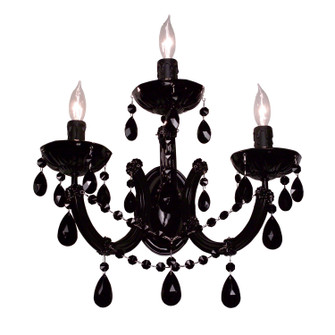 Rialto Traditional Three Light Wall Sconce in Black on Black (92|8343 BBLK CBK)