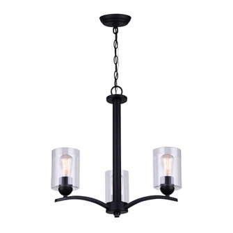 Hampton Three Light Chandelier in Matte Black (387|ICH370A03BK-CL)