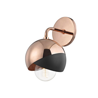 Emma One Light Wall Sconce in Polished Copper/Black (428|H168101-POC/BK)