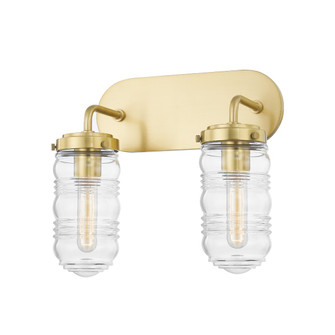 Clara Two Light Bath and Vanity in Aged Brass (428|H124302-AGB)