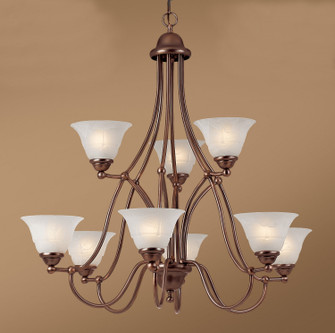 Providence Nine Light Chandelier in Antique Copper (92|69628 ACP WAG)