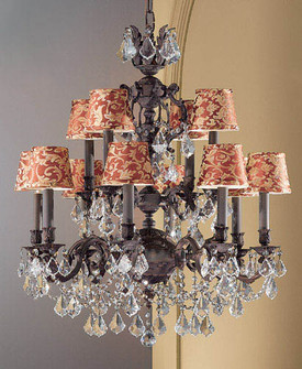 Chateau Imperial 12 Light Chandelier in Aged Pewter (92|57389 AGP CBK)