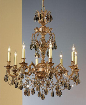 Chateau Imperial Eight Light Chandelier in French Gold (92|57388 FG CBK)