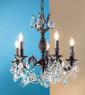 Chateau Imperial Five Light Chandelier in Aged Pewter (92|57385 AGP CBK)