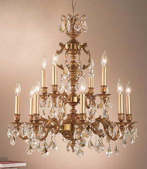 Chateau 12 Light Chandelier in French Gold (92|57379 FG CGT)