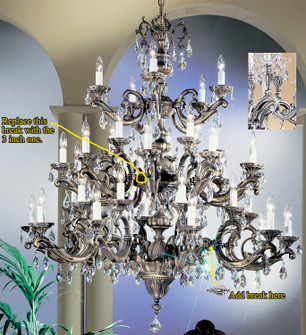 Princeton II 40 Light Chandelier in Roman Bronze (92|57240 RB C)