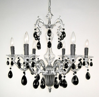 Via Firenze Six Light Chandelier in Silver Plate (92|57106 SP CBK)