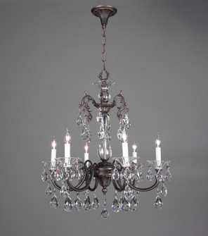 Via Lombardi Six Light Chandelier in Silverstone (92|57056 SS CP)