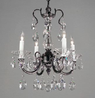 Via Lombardi Four Light Mini Chandelier in Silverstone (92|57054 SS CBK)