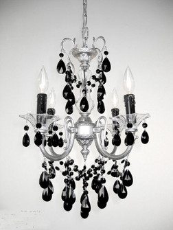 Via Venteo Four Light Mini Chandelier in Ebony Pearl (92|57004 EP CGT)