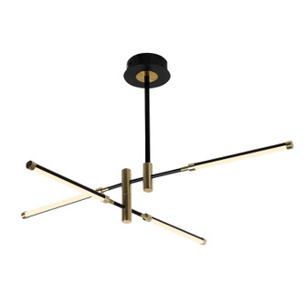 Fianco LED Chandelier in Matte Black w/ Brass (102|NSH-4445-MBBR)