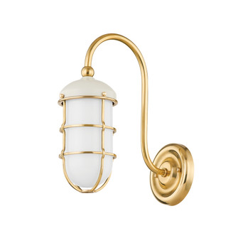 Holkham One Light Wall Sconce in Aged Brass/Off White (70|MDS1500-AGB/OW) Holkham One Light Wall Sconce in Aged Brass/Off White (70|MDS1500-AGB/OW)