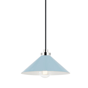 Clivedon One Light Pendant in Polished Nickel/Blue Bird (70|MDS1401-PN/BB)