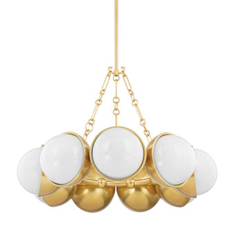 Althea Nine Light Chandelier in Vintage Polished Brass (68|340-34-VPB)