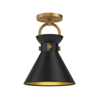 Emerson One Light Semi-Flush Mount in Aged Gold/Matte Black (452|SF412009AGMB)