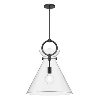 Emerson One Light Pendant in Matte Black/Clear Glass (452|PD412518MBCL)