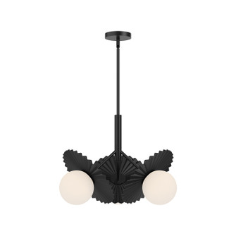 Plume Three Light Chandelier in Matte Black/Opal Glass (452|CH501322MBOP)