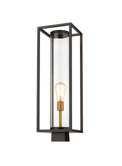 Dunbroch One Light Outdoor Post Mount Fixture in Deep Bronze + Outdoor Brass (224|584PHBS-DBZ-OBS)