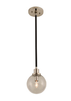 Cameo One Light Mini Pendant in Matte Black Finish With Nickel Accents (33|315410BPN)