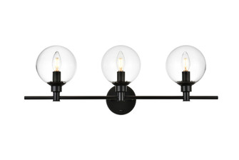 Jaelynn Three Light Bath Sconce in Black and Clear (173|LD7318W28BLK)