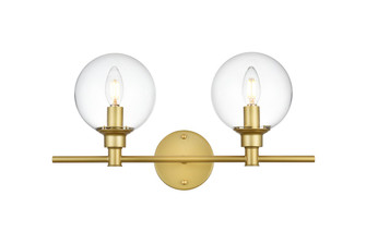 Jaelynn Two Light Bath Sconce in Brass and Clear (173|LD7318W19BRA)