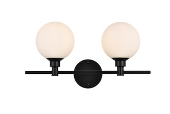 Cordelia Two Light Bath Sconce in Black and frosted white (173|LD7317W19BLK)