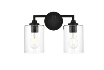 Mayson Two Light Bath Sconce in Black and Clear (173|LD7315W14BLK)