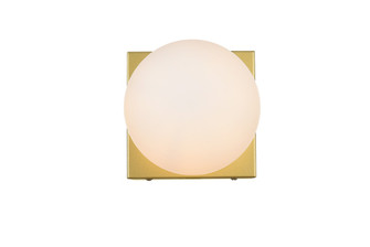 Jaylin One Light Bath Sconce in Brass and frosted white (173|LD7303W6BRA)