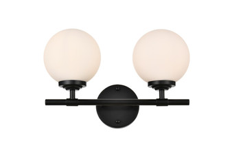 Ansley Two Light Bath Sconce in Black and frosted white (173|LD7301W15BLK)