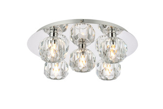 Graham Five Light Flush Mount in Chrome and Clear (173|3509F16C)