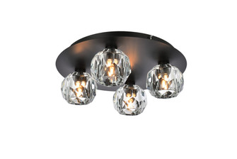 Graham Four Light Flush Mount in Black and Clear (173|3509F14BK)