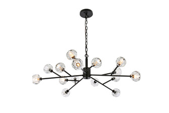 Graham 15 Light Pendant in Black and Clear (173|3509D42BK)