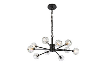 Graham Ten Light Pendant in Black and Clear (173|3509D29BK)