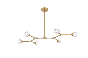 Zayne Six Light Pendant in Gold and Clear (173|3508D50G)