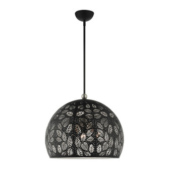 Chantilly Three Light Pendant in Black w/ Brushed Nickels (107|49544-04)