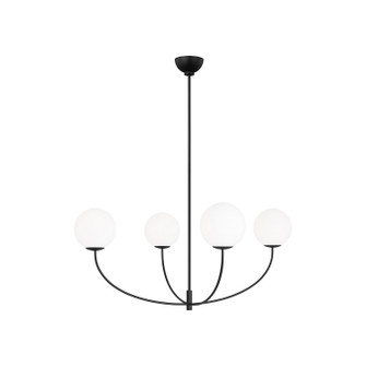 Galassia Four Light Chandelier in Midnight Black (454|AEC1124MBK)