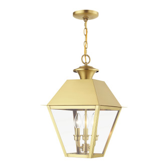 Wentworth Three Light Outdoor Pendant in Natural Brass (107|27220-08)