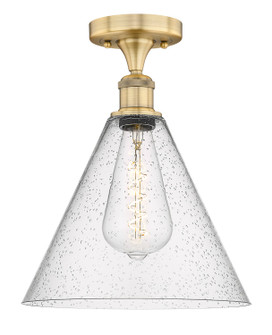 Edison One Light Semi-Flush Mount in Brushed Brass (405|616-1F-BB-GBC-124)