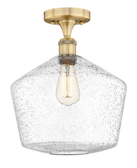 Edison One Light Semi-Flush Mount in Brushed Brass (405|616-1F-BB-G654-12)