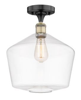 Edison One Light Semi-Flush Mount in Black Antique Brass (405|616-1F-BAB-G652-12)