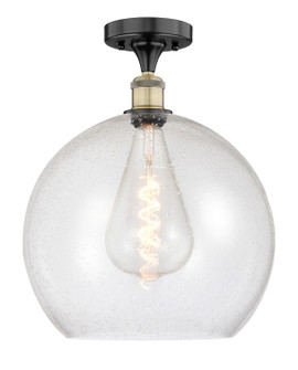 Edison One Light Semi-Flush Mount in Black Antique Brass (405|616-1F-BAB-G124-14)