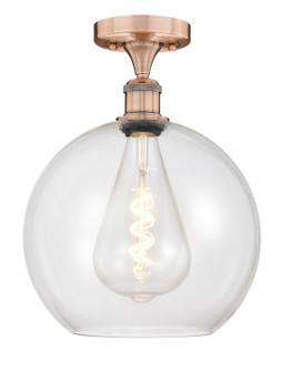 Edison One Light Semi-Flush Mount in Antique Copper (405|616-1F-AC-G122-12)