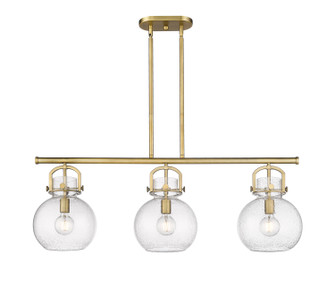 Downtown Urban Three Light Island Pendant in Brushed Brass (405|410-3I-BB-G410-10SDY)