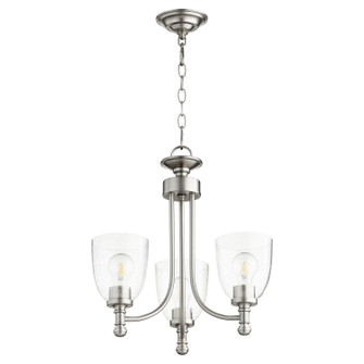 Rossington Three Light Chandelier in Satin Nickel|Clear Seeded (19|6122-3-265)