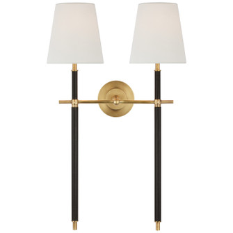 Bryant Wrapped LED Wall Sconce in Hand-Rubbed Antique Brass and Chocolate Leather (268|TOB 2584HAB/CHC-L)