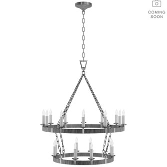 Darlana Wrapped LED Chandelier in Aged Iron and Natural Rattan (268|CHC 5878AI/NRT)