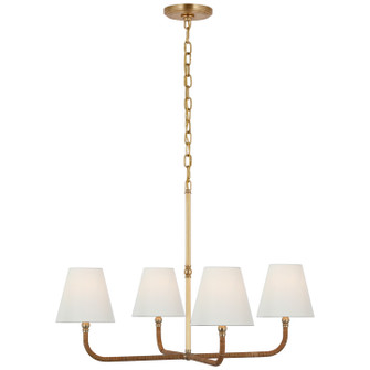 Basden LED Chandelier in Antique-Burnished Brass and Natural Rattan (268|CHC 5081AB/NRT-L)