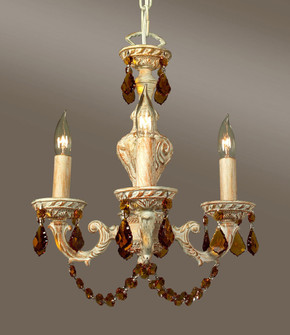 Gabrielle Color Four Light Mini Chandelier in Amber over Antique White (92|8335 AMB AM)